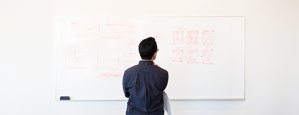 men with white board